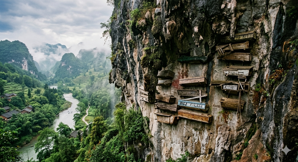 Hanging Coffins Mystery Solved: DNA Reveals the Fate of China's Lost Bo People 2 Hanging Coffins of China